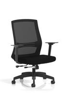 Ventra Mesh Back Task Operator Chair With Height Adjustable Arms Black Fabric Seat