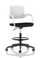 Cosmo Hi Rise Chair White Frame Black Seat
