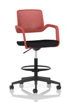 Cosmo Hi Rise Chair Red Frame Black Seat