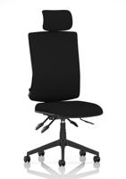 Orlena High Back Task Operator Chair With Headrest Black Fabric