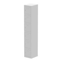 Qube Locker 6 Door 1800mm High Light Grey