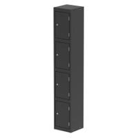 Qube Locker 4 Door 1800mm High Black