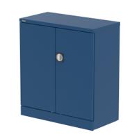 Qube 1000mm 2-Door Stationery Cupboard Blue With Shelf