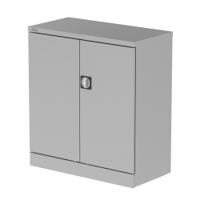 Qube 1000mm 2-Door Stationery Cupboard Silver With Shelf