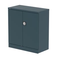 Qube 1000mm 2-Door Stationery Cupboard Ocean Cobalt With Shelf
