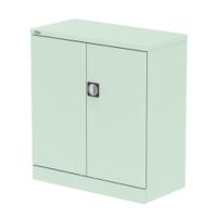 Qube 1000mm 2-Door Stationery Cupboard Peppermint Green With Shelf