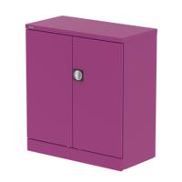 Qube 1000mm 2-Door Stationery Cupboard Traffic Purple With Shelf