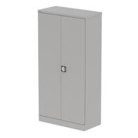 Qube 1850mm 2-Door Stationery Cupboard Goose Grey With Shelves
