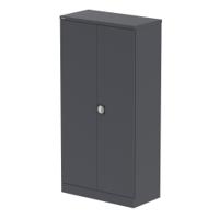 Qube 1850mm 2-Door Stationery Cupboard Graphite Grey With Shelves