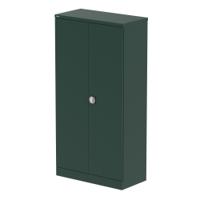 Qube 1850mm 2-Door Stationery Cupboard British Racing Green With Shelves