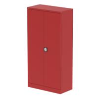 Qube 1850mm 2-Door Stationery Cupboard Red With Shelves