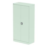 Qube 1850mm 2-Door Stationery Cupboard Peppermint Green With Shelves