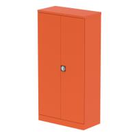 Qube 1850mm 2-Door Stationery Cupboard Sienna Orange With Shelves