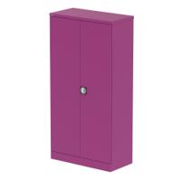 Qube 1850mm 2-Door Stationery Cupboard Traffic Purple With Shelves