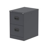 Qube 2 Drawer Filing Cabinet Graphite Grey