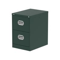 Qube 2 Drawer Filing Cabinet British Racing Green