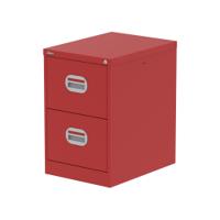 Qube 2 Drawer Filing Cabinet Red