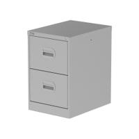 Qube 2 Drawer Filing Cabinet Silver