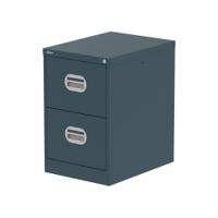 Qube 2 Drawer Filing Cabinet Ocean Cobalt