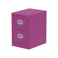 Qube 2 Drawer Filing Cabinet Traffic Purple