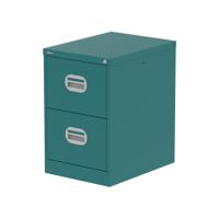 Qube 2 Drawer Filing Cabinet Verdigris