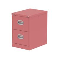 Qube 2 Drawer Filing Cabinet Antique Pink