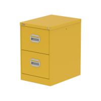 Qube 2 Drawer Filing Cabinet Lemon Yellow