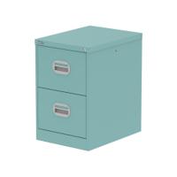 Qube 2 Drawer Filing Cabinet Pastel Turquoise