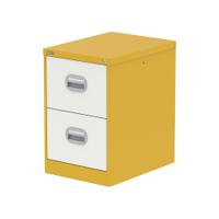 Qube 2 Drawer Filing Cabinet Lemon Yellow And Satin White