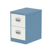 Qube 2 Drawer Filing Cabinet Pastel Blue And Satin White