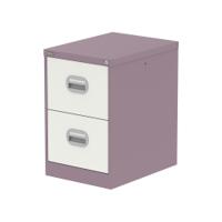 Qube 2 Drawer Filing Cabinet Pastel Violet And Satin White