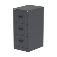 Qube 3 Drawer Filing Cabinet Graphite Grey