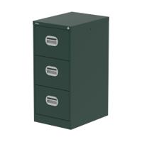 Qube 3 Drawer Filing Cabinet British Racing Green