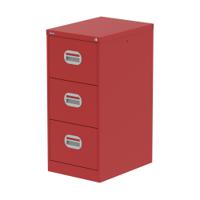 Qube 3 Drawer Filing Cabinet Red