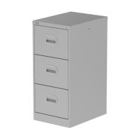 Qube 3 Drawer Filing Cabinet Silver
