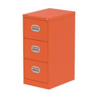 Qube 3 Drawer Filing Cabinet Sienna Orange