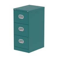 Qube 3 Drawer Filing Cabinet Verdigris