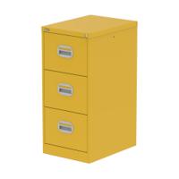 Qube 3 Drawer Filing Cabinet Lemon Yellow