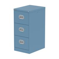 Qube 3 Drawer Filing Cabinet Pastel Blue