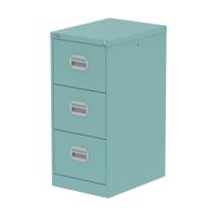 Qube 3 Drawer Filing Cabinet Pastel Turquoise