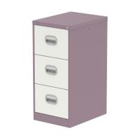 Qube 3 Drawer Filing Cabinet Pastel Violet And Satin White