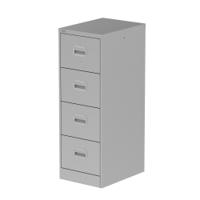 Qube 4 Drawer Filing Cabinet Silver
