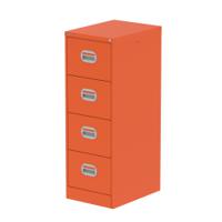 Qube 4 Drawer Filing Cabinet Sienna Orange