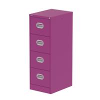 Qube 4 Drawer Filing Cabinet Traffic Purple