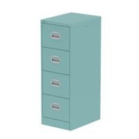 Qube 4 Drawer Filing Cabinet Pastel Turquoise