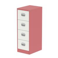 Qube 4 Drawer Filing Cabinet Antique Pink And Satin White