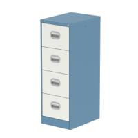 Qube 4 Drawer Filing Cabinet Pastel Blue And Satin White