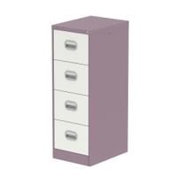 Qube 4 Drawer Filing Cabinet Pastel Violet And Satin White