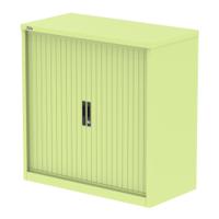 Qube 1000mm Side Tambour Cupboard Chlorophyll With Shelves
