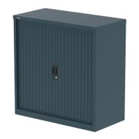 Qube 1000mm Side Tambour Cupboard Ocean Cobalt With Shelves